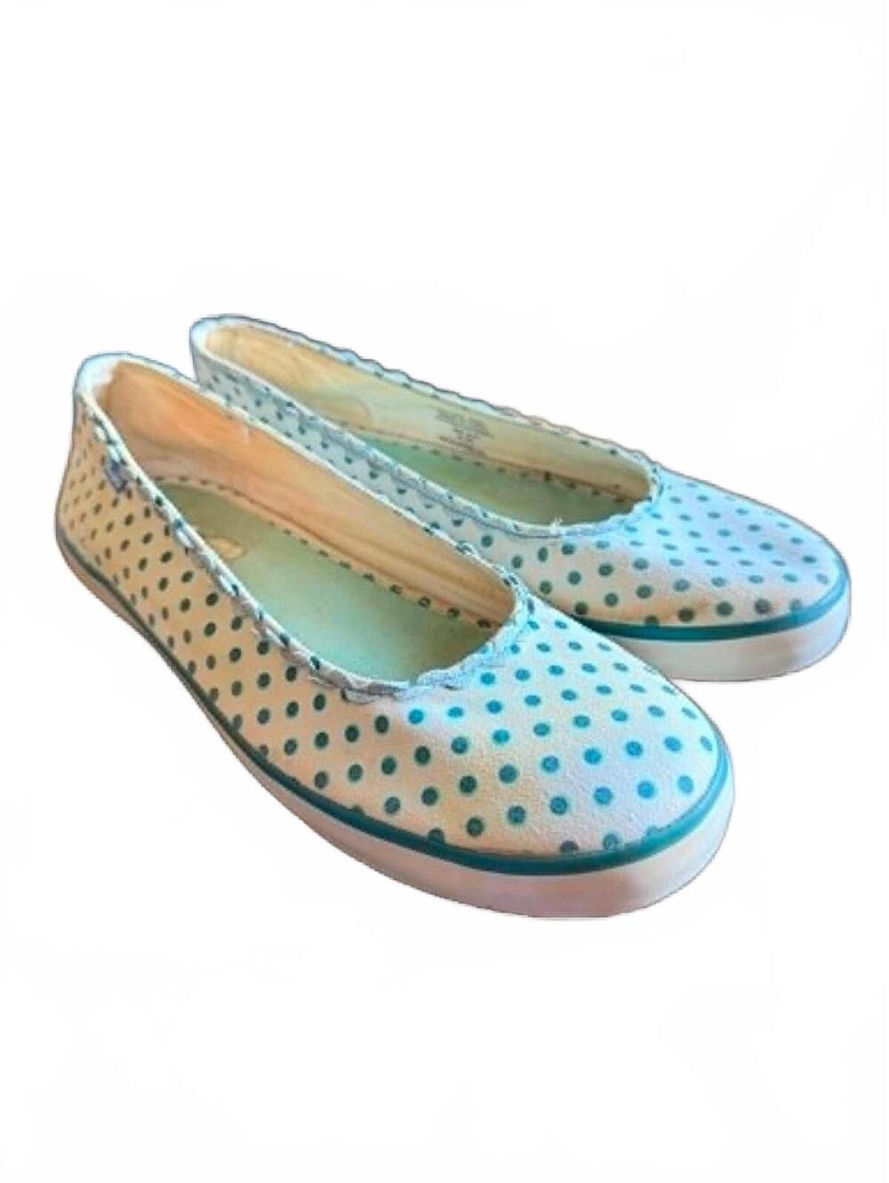 Keds Women's Polka Dot Canvas Slip-On Flats Size 9.5